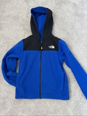 The North Face Kids Blue Fleece Hooded Jacket Youth Small (7/8)